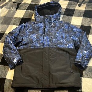 Children’s Place Blue and Black Puffer Jacket with Hood size Large 10 / 12